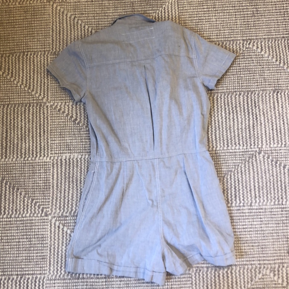 Rag & Bone Short Romper In Grey Chambray Size M - image 4